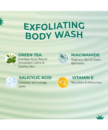 Moo dy AcneXpert Body Wash - 2% Salicylic Acid 5% Niacinamide & Green Tea | Acne Prevention & Deep Cleanse | Paraben & Sulphate Free | 200ml - Suitable for All Skin Types - Buy Online on GoSupps.com