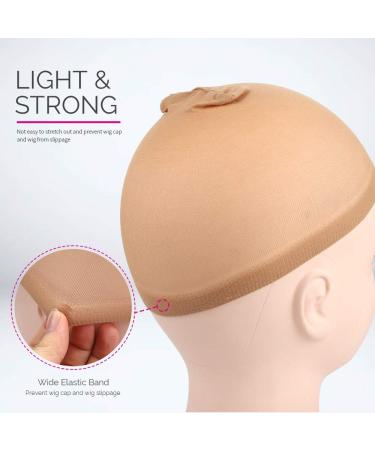 Wig Cap Light Brown FANDAMEI 6pcs - Ultra Thin Stocking Wig Caps for Women - Breathable & Stretchable - One Size Fits All - Buy Online on GoSupps.com