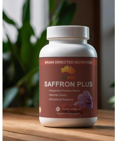 Muse Celtic Minerals Mood & Mind Support with Saffron Curcumin & Zinc 60 Vegan Capsules Herbal Supplement for Emotional Balance and Mental Clarity