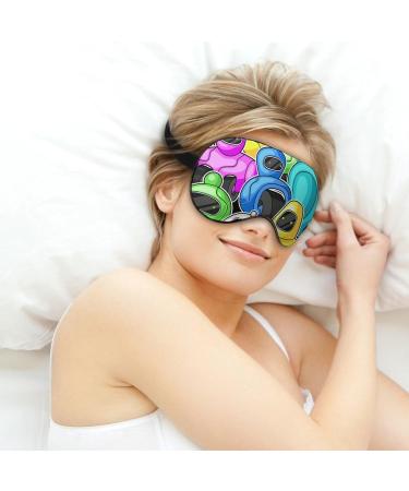 Sleep Mask for Kids - Cartoon Colored Robots Eye Mask with Adjustable Strap | Funny Sleep Shade Cover | Blocks Light & Reduces Puffy Eyes | Perfect Gift - Buy Online on GoSupps.com
