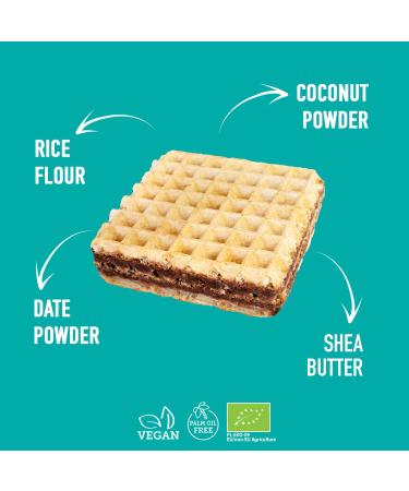  SUPER FUDGiO SUPER FUDGiO Organic Waffles with Cocoa Hazelnut Cream | Sweetened with Dates Instead of Sugar | Palm Oil Free | Vegan Snack 4 x 30g (Pack of 8) - Buy Online on GoSupps.com