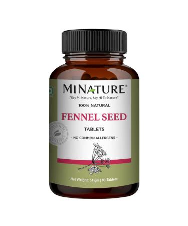 Fennel Seed Tablets by mi Nature | 90 Tablets 1000 mg | 45 Days Supply | Foeniculum vulgare|