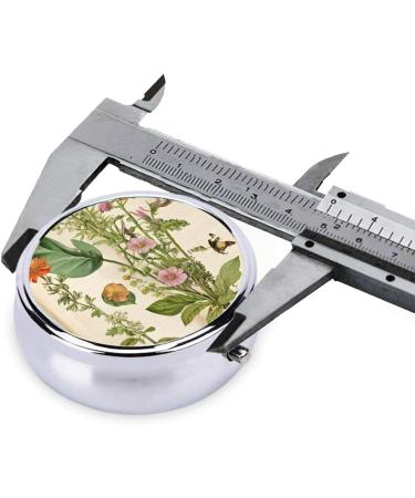 Floral in The Old Book Round Pill Box - 3 Compartment Mini Decorative Travel Medicine Organizer - Buy Online on GoSupps.com