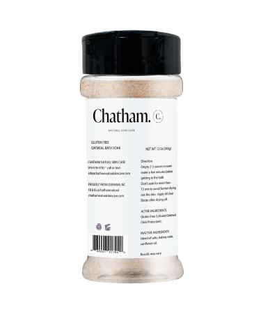 Chatham Oatmeal Bath Soak with Gluten Free Colloidal Oatmeal 12oz | Dry Itchy Irritated Skin Relief | Gentle & Safe for All Ages
