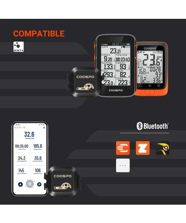 COOSPO Bluetooth Ant+ Bike Speed & Cadence Sensor - IP67 Waterproof Compatible with Zwift Rouvy Kinomap & More (BK467) - Buy Online on GoSupps.com