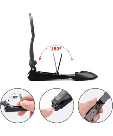 Adknic Nail Clips for Men - Large Professional Stainless Steel Nail Clipper with Container | No Mess Nail Cutter & Fingernail Care (Black) - Buy Online on GoSupps.com
