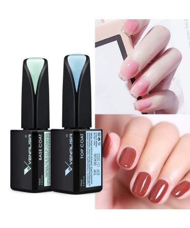 VENALISA 2 Pcs 15ml Gel Nail Polish Base and Top Coat Set - Long Lasting High Gloss No Wipe Soak Off LED Gel Kit - Buy Online on GoSupps.com