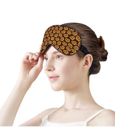 Buy Cartoon Pretzel Sleep Mask for Women | Adjustable Eye Shades Cover with Elastic Strap - Ideal for Comfort & Travel - Buy Online on GoSupps.com