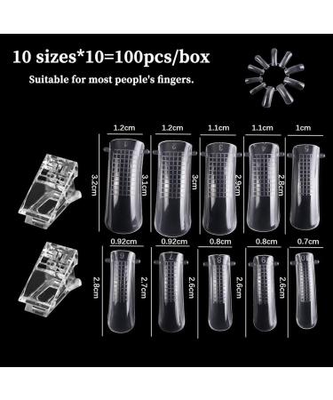 JOCXZI 100-Piece Dual Nail Forms Set - Perfect Gel Nail Extensions & Polygel Almond Shapes with Clips - International Shipping Available - Buy Online on GoSupps.com