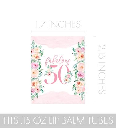 Pink Floral 50th Birthday Party Favor Lip Balm Labels 50 and Fabulous Party Favor Labels - 36 Count - Buy Online on GoSupps.com