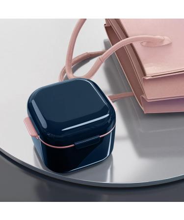 Dental Prosthesis Box | Portable False Teeth & Retainer Container for Travel | Orthodontic Cleaning Box (Blue) - Buy Online on GoSupps.com