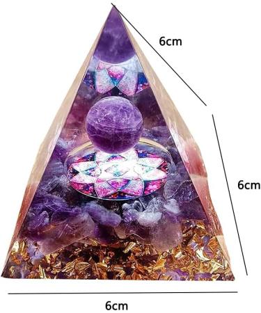 Ycingcheng 6cm Pyramid Orgon Crystal Energy Tower for Healing, Chakra Balance, and Immune System Boost - Buy Online on GoSupps.com