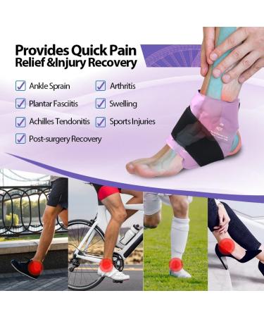 Newgo Ankle Ice Bag | Reusable Hot & Cold Therapy Gel for Pain Relief | Ideal for Foot Injuries Swelling & Sprains | Purple - Buy Online on GoSupps.com