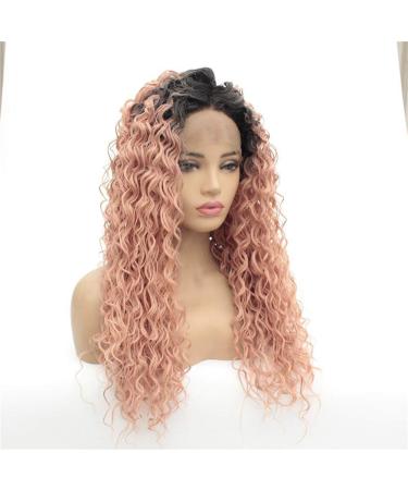 Fluffy African Style Dyed Curly Front Lace Wig Set - Chemical Fiber Long Wig for International Shipping - Buy Online on GoSupps.com