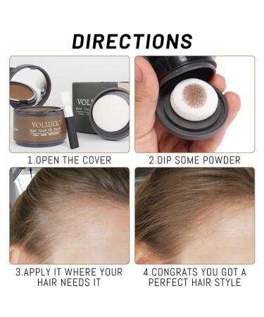 VOLLUCK Root Touch Up Hair Powder - Dark Brown Root Cover Up Stick for Thinning Hair, Bald Spots, Eyebrows, Beard Line - Men and Women - Light-Brown - Buy Online on GoSupps.com