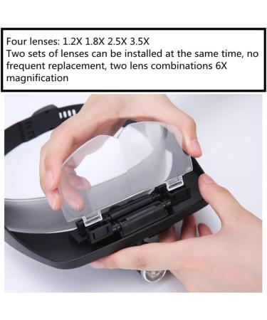 Headhand Magnifier Glasses with Lamp Old Man Reading Magnifier 1.2X 1.8X 2.5X 3.5X HD Lens Repair Circuit Board Mobile Phone Watch Identification Coin Calligraphy Stamp Tool Made in China - Buy Online on GoSupps.com