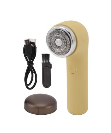 Mini Electric Beard Trimmer for Men Men Electric Razor for Trimming Facial Beard for Home Car Travel (Yellow)