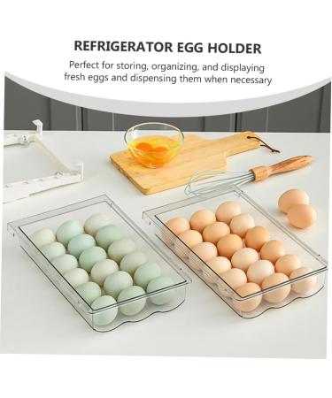 jojofuny 2pcs Out Holder Fridge Bin Eggs Hanging Container Refrigerator Drawer Egg Storage Tray re-usable Whitex2pcs 30.5X20X8.5cmx2pcs - Buy Online on GoSupps.com