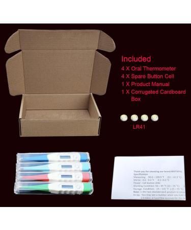 Bestwya Digital Oral Thermometer for Babies, Children, and Adults - Pack of 4 - Buy Online on GoSupps.com