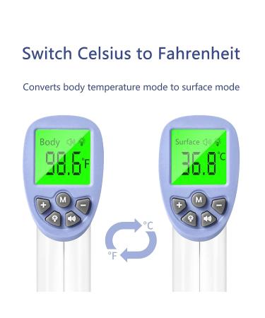 CRFISH Non-Contact Forehead Thermometer for Adults and Babies - Auto Fever Alarm, Silent Mode, Digital LCD Display - White - Buy Online on GoSupps.com