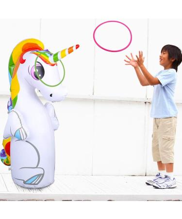 Melanie's Power Inflatable Unicorn Punching Bop Bag - Kids & Adults Sandbags Boxing Target with Toss Rings - Buy Online on GoSupps.com