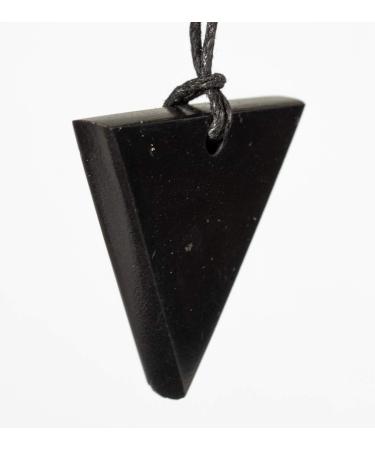 Shungite Pendant Healing Stone - Chakra & Energy Balancing Jewelry (Reversed Triangle) - International Shipping Available - Buy Online on GoSupps.com