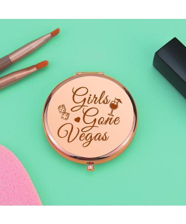 Rose Gold Compact Makeup Mirror - Girls Trip & Weekend Gifts for Women - Las Vegas Vacation & Friendship Gift - Buy Online on GoSupps.com