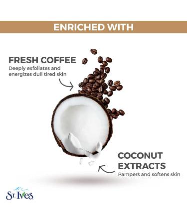 St. Ives Coconut & Coffee Energizing Scrub 6 oz (Pack of 2) - Exfoliating Facial Cleanser - Buy Online on GoSupps.com