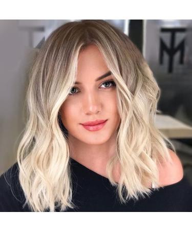Blonde Unicorn Ombre Wavy Shoulder Length Wig for Women - Long Wavy Middle Part Wig for Daily Use - Buy Online on GoSupps.com
