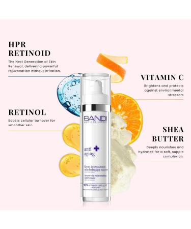 Bandi Cosmetics Sp z oo Bandi Intensive Night Cream With Retinoids AntiWrinkle Cream For Youthful Skin Skin Renewal Firming and AntiAging Cream With Vitamin C and Skin Rejuvenating Ingredients - Buy Online on GoSupps.com