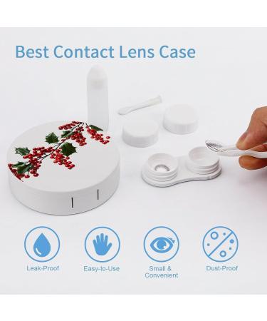 Buy Holly Berry Branches Contact Lens Case | Portable Travel Storage Box for Lenses - Buy Online on GoSupps.com
