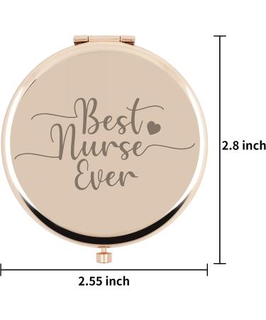 NiuZi-cao Best Nurse Ever Rose Gold Compact Mirror - Nurse Appreciation Gift 2.56inch - Buy Online on GoSupps.com