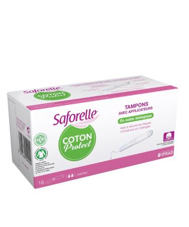 Saforelle Cotton Protect Organic cotton applicators Lot of 2 x 16 Normal Tampons