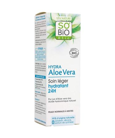 So'Bio tic Cr me L g re Hydratante 24 H Jour au Pur Jus d'Aloe Vera Bio Tube de 50 ml