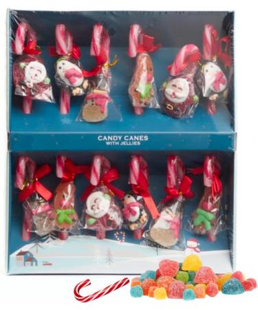 Christmas eve box fillers for kids teens adults - Christmas candy cane individually wrapped with santa & reindeer jellies - festive treats - Buy Online on GoSupps.com