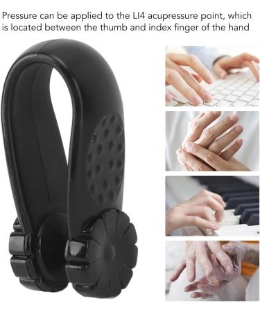 Manual Acupressure Clip Set - Flower-Shaped Relaxation Clips for Migraines - 4 Pieces - Universal Safety Design (Black) - International Shipping - Buy Online on GoSupps.com