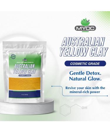 Myoc Australian Yellow Tint Natural Facial Mask Tone in Cosmetic Grade for DIY Skin Care Hair Masks Soap and Detox Recipes 227 g - Buy Online on GoSupps.com