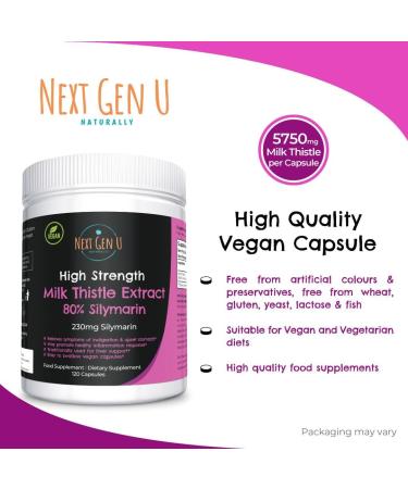 Premium Milk Thistle 7000mg - 80% Silymarin - 120 Vegan Capsules | Liver Health Supplement - Buy Online on GoSupps.com