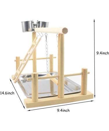 Parrots Playground Gym with Ladder Swings & Feeding Cups - For Parakeets, African Grey, Conures, Cockatiels - Cage Accessories & Toys - Buy Online on GoSupps.com