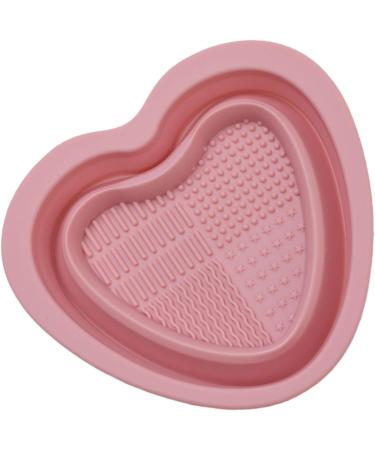 DASHIELL Makeup Brush Cleaner Bowl Heart Shape Silicone Cosmetic Brush Cleaner | Foldable Portable Washing Tool Brush Cleaning Pad for Makeup Lovers pink - Buy Online on GoSupps.com