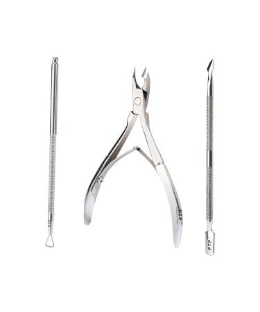 PTP 3 in 1 Cuticle Remover Set/Cuticle Nipper/Cuticle Pusher/Gel Nail Polish Scraper. Cuticle Cutter Tool Set/Cuticle Set. Cuticle Trimmer Tools.