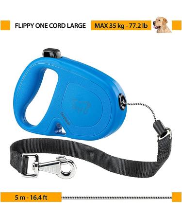 Ferplast Flippy One Dog Leash - Retractable Roller Leash for Large Dogs Up to 35 kg | 5 m Pull-Out Cord | Black - Buy Online on GoSupps.com