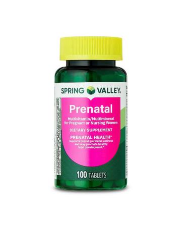 4 TOP CARE Prenatal Multivitamin/Multimineral for Pregnant and Nursing Women Dietary Supplement Tablets 100 Count