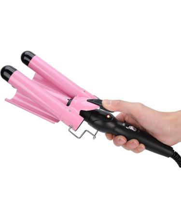 3 Barrel Curling Iron Wand Adjustable Hair Crimpers Hair Styling Tool Hair Curler Waver Crimper for Home and Salon 110V 240V (Pink 28mm) US Plug Pink 28mm - Buy Online on GoSupps.com