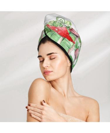 Amanita Fly Agaric Microfiber Hair Towel - Super Absorbent Quick Dry Wrap for Long Curly & Thick Hair | Soft Coral Velvet for Women - Buy Online on GoSupps.com