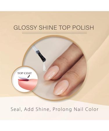 Clear Nail Polish 2 in 1 Nail Varnish Quick Dry Top Coat & Base Coat Nail Polish Glossy Shine & Long Lasting Nail Varnish Odorless Non-Toxic Water Based Nail Polish - 8ml - Buy Online on GoSupps.com