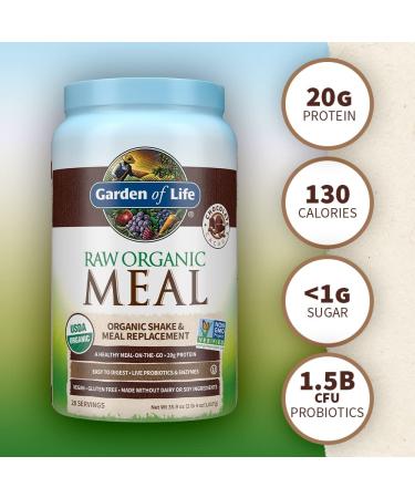 Garden of Life RAW Organic Meal Shake - Chocolate Cacao 2.24 lbs | Meal Replacement - Buy Online on GoSupps.com