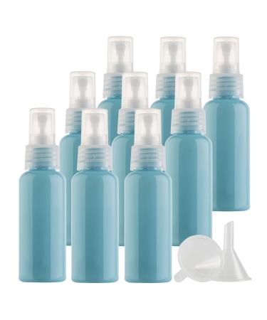 TIANZD 12 Pieces 50ml 1.7 oz Lightproof Blue Spray Bottles Plastic Fine Mist Spray Bottles Refillable Bottle for Cosmetic Perfume Cleaning Travel with 1x Funnels Blue 50ml