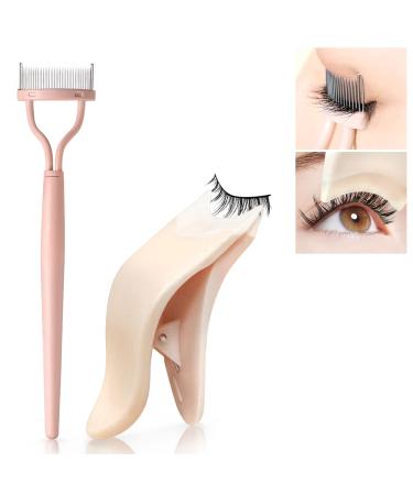 HOSAILY Lashes Buddy False Eyelash Applicator Tool Kit Eye Lash Comb Eyelashes Separator Curler Lash Clip Tweezers Eye Makeup Tool 2 Pack Fake Eyelashes Buddy Tool More Convenient to Wear Lashes