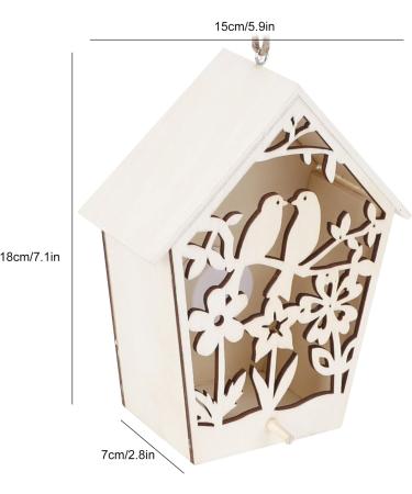 xiaozuo Wooden Hollow Bird House 2 Pieces Bird House Bird Houses for Outdoor Blue Bird House with Warm Light Wooden Hanging Bird House for Small Bird DIY Bird Cage Making Decoration667 - Buy Online on GoSupps.com